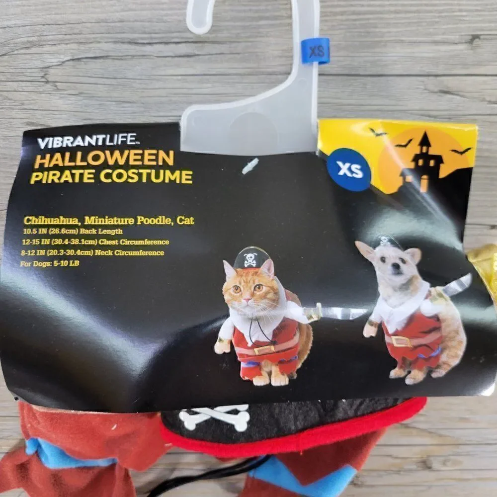 Vibrant Life Pirate Dog Costume Sz XS